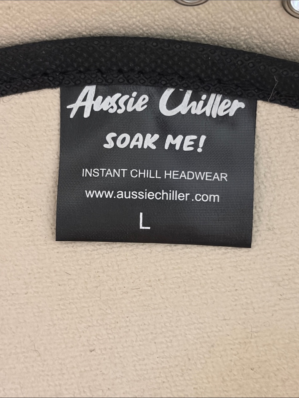 Aussie Chiller “Bushie” Cream Soakable Cooling Hat Braided Taupe Band Size L - Picture 7 of 8